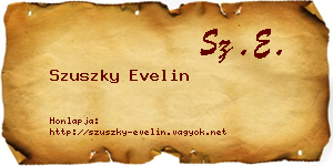 Szuszky Evelin névjegykártya